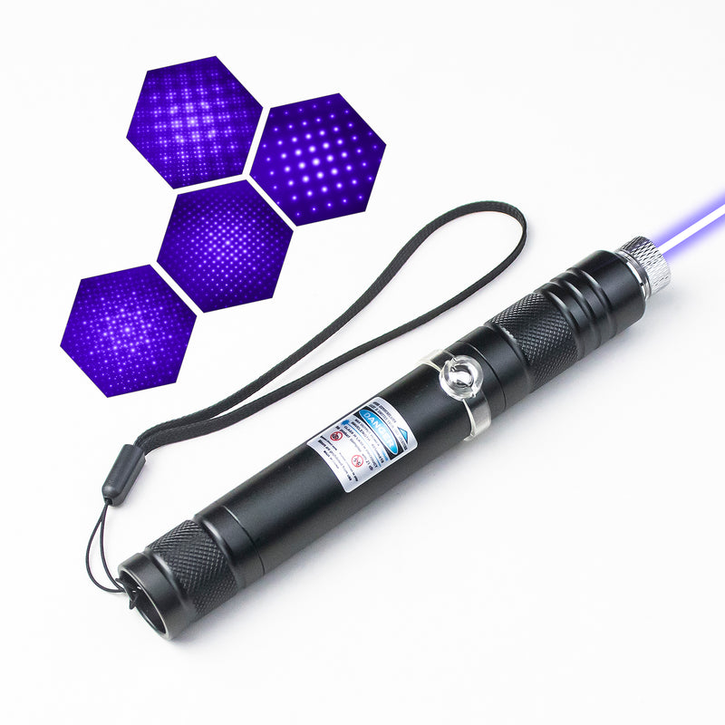 Purple Laser Pointer USB 100MW, Rechargeable Laser Pointer for USB, with Star Cap Adjustable Focus Suitable for Projecto