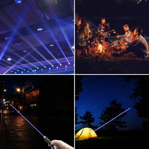 Purple Laser Pointer USB 100MW, Rechargeable Laser Pointer for USB, with Star Cap Adjustable Focus Suitable for Projecto