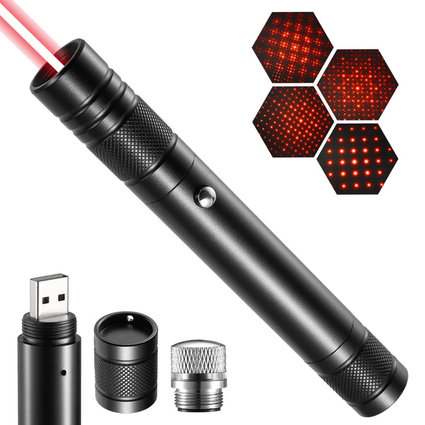 Rechargeable Red Flashlight with Long Range for TV, LED, LCD Screen Presentations and Outdoor Construction in Office