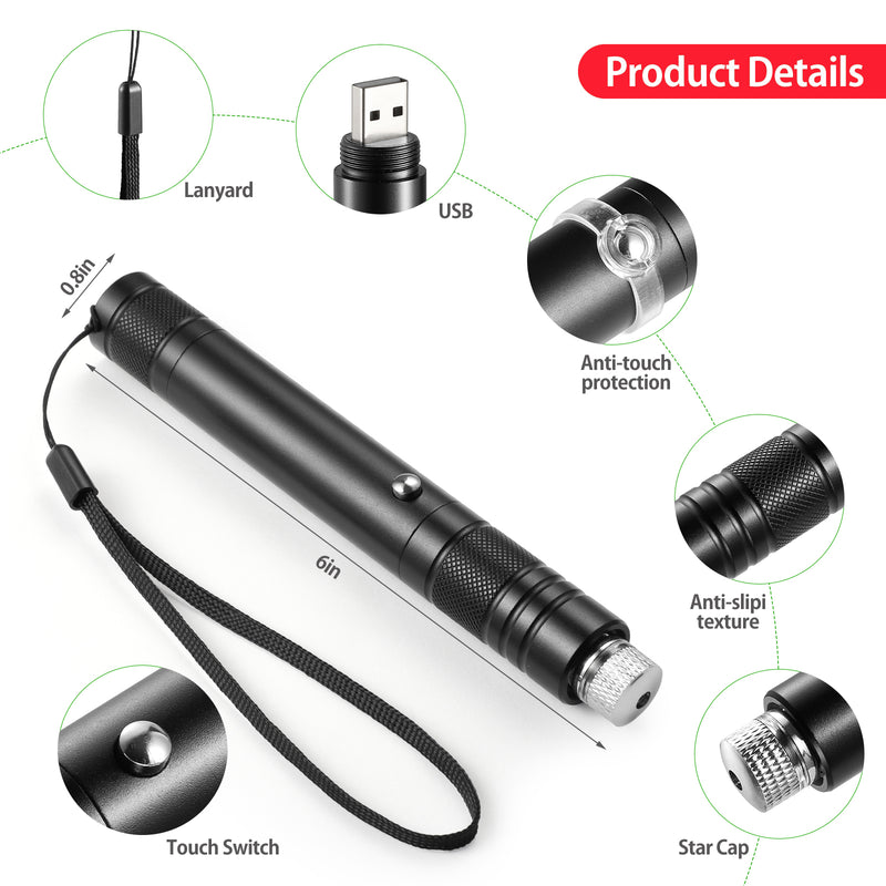 Rechargeable Red Flashlight with Long Range for TV, LED, LCD Screen Presentations and Outdoor Construction in Office