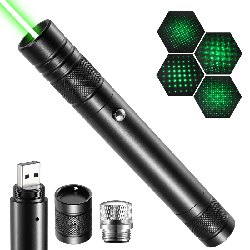 Rechargeable Green Beam Flashlight Long Distance Range for TV/LED/LCD Screens Presentation Office/Outdoors/Astronomic/Construction