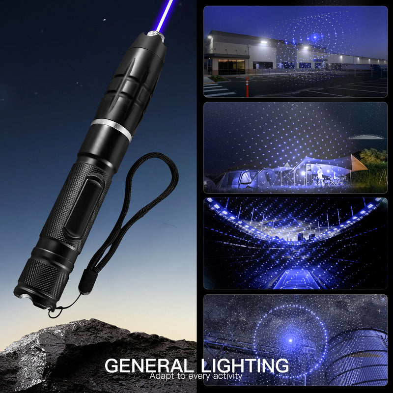 Blue Laser Pointer,450nm High Power Laser Pointer, Blue Beam Light Separate Laser Pointer Pen Black, Single-point Aluminum Laser Pointer Pen Kit with Battery