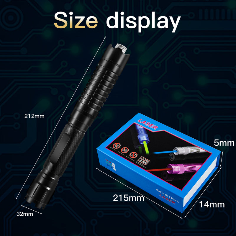 5000mW High Power Laser Pointer, Metal Brass 450nm Blue Dot Pointer Pen Focusable Visible Beam Laser Light Torch