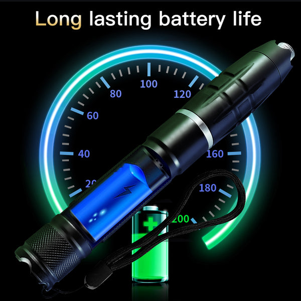 Green Laser Pointer,532nm High Power Laser Pointer, Green Beam Light Separate Laser Pointer Pen Black, Single-point Aluminum Laser Pointer Pen Kit with Battery