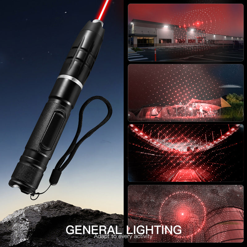 Red Laser Pointer,650nm High Power Laser Pointer, Red Beam Light Separate Laser Pointer Pen Black, Single-point Aluminum Laser Pointer Pen Kit with Battery