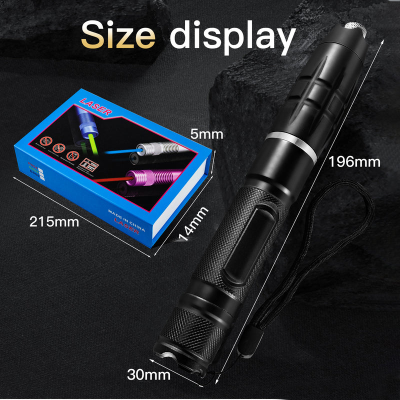 Green Laser Pointer,532nm High Power Laser Pointer, Green Beam Light Separate Laser Pointer Pen Black, Single-point Aluminum Laser Pointer Pen Kit with Battery