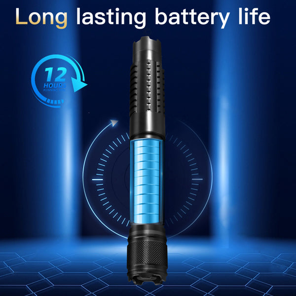 High Power Blue Light Long Distance Outdoor Flashlight Rechargeable Zoom Suitable for Camping Equipment, 5-in-1 5000mW 450nm Beam Light blue Laser Pointer Pen Kit