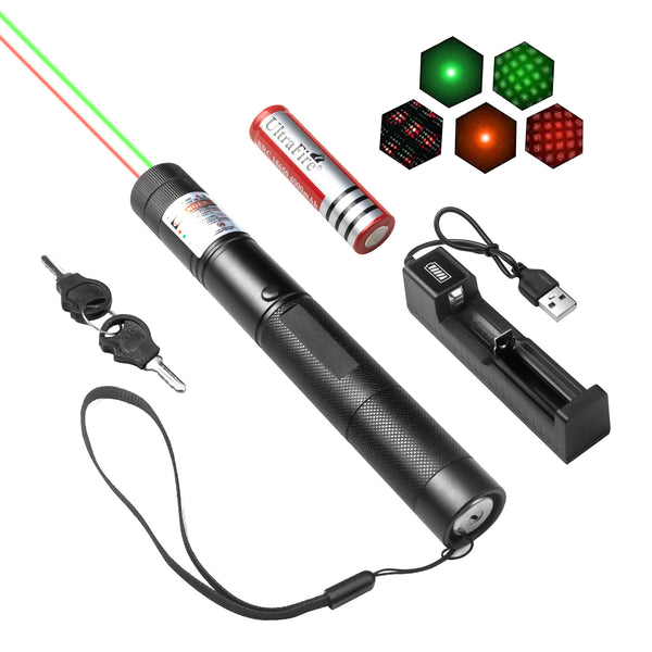 EDC Pen Light, Green and Red Laser Pointer, Rechargeable LED Flashlight with Laser Pointer for TV/LED/LCD Screens Presentation Office, Outdoor Uses, Adventure, Gifts