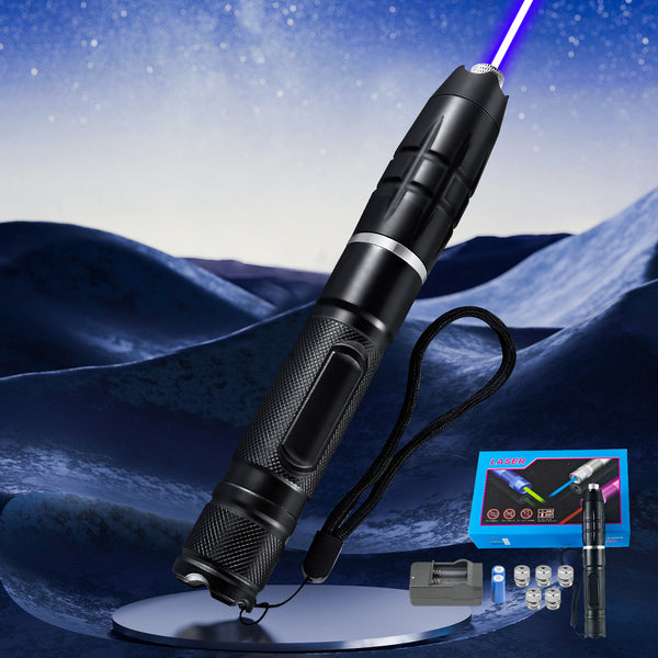 Blue Laser Pointer,450nm High Power Laser Pointer, Blue Beam Light Separate Laser Pointer Pen Black, Single-point Aluminum Laser Pointer Pen Kit with Battery