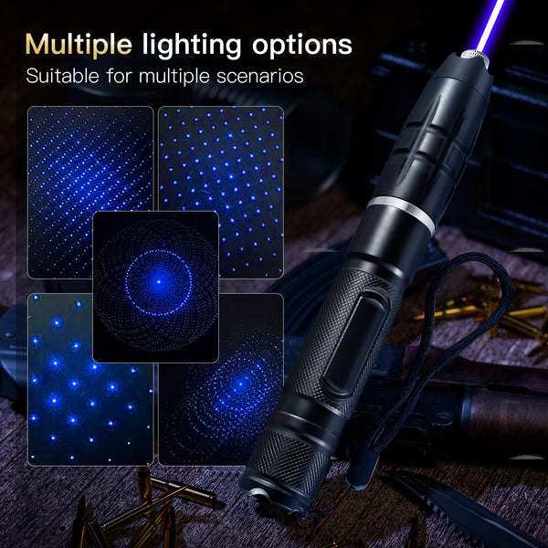 Blue Laser Pointer,450nm High Power Laser Pointer, Blue Beam Light Separate Laser Pointer Pen Black, Single-point Aluminum Laser Pointer Pen Kit with Battery