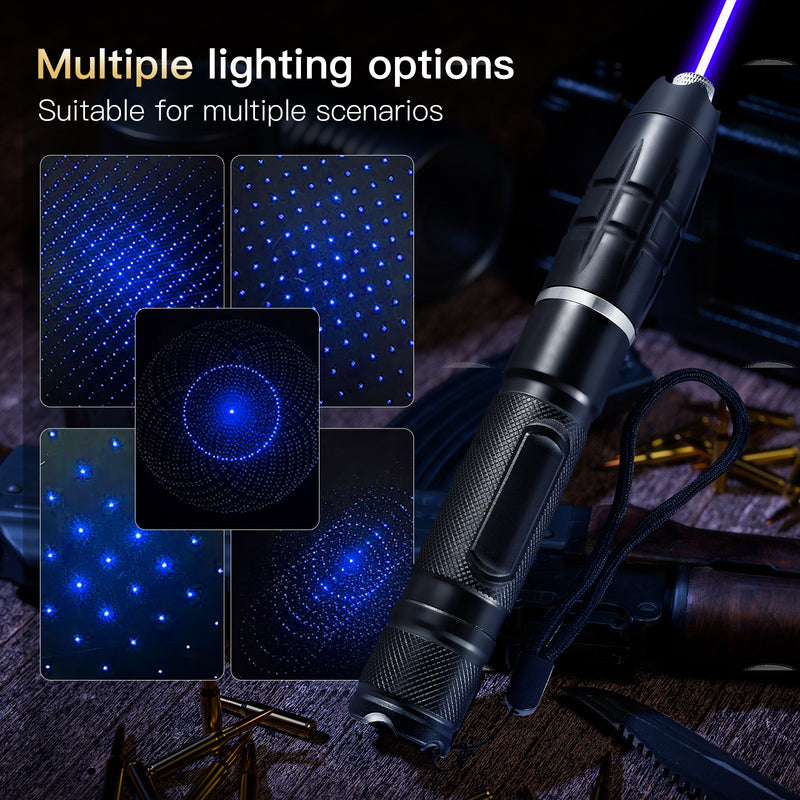 Blue Laser Pointer,450nm High Power Laser Pointer, Blue Beam Light Separate Laser Pointer Pen Black, Single-point Aluminum Laser Pointer Pen Kit with Battery